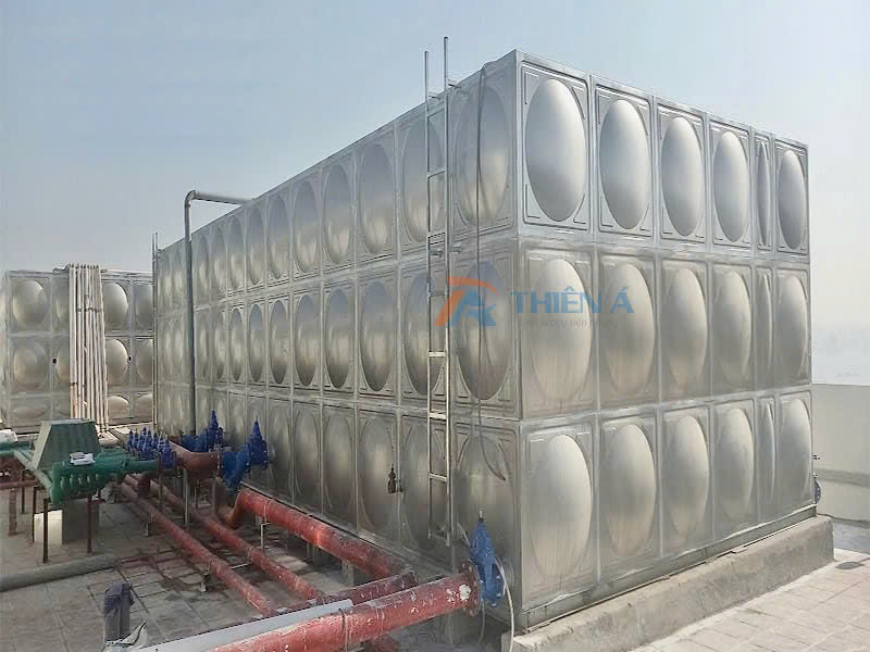 thi công bồn nước lắp ghép inox tại Hà Nội